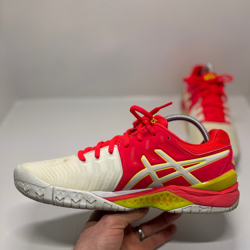 ASICS Gel-Resolution 7 Women’s 9.5 Tennis Shoes Red Pink White Athletic Sneakers - Picture 12 of 13